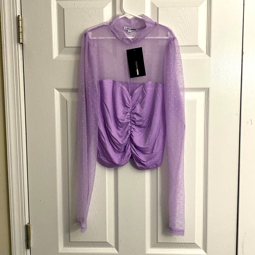 Purple mesh top